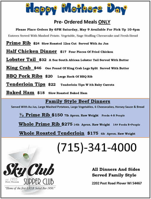 Sky Club Dining, Plover Stevens Point Wisconsin